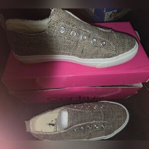 Corkys Brown Tweed Babalu Shoes Size 6. New In Box